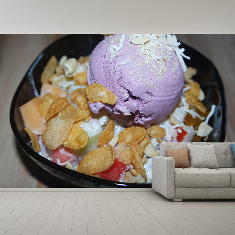 Ice Cream Mural Environment Friendly Decorative Wallpaper for Dessert Shop