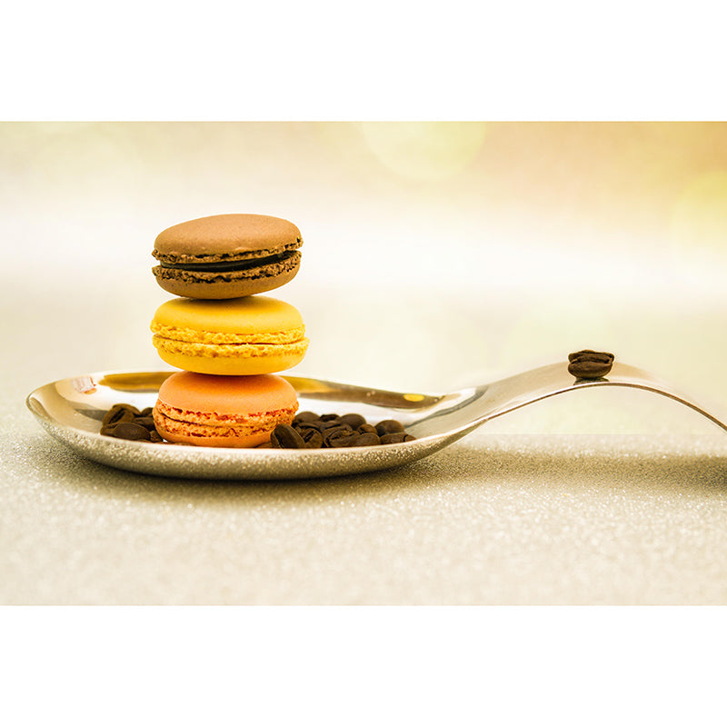 Macaron Environment Friendly Mural Decorative Wallpaper for Dessert Shop