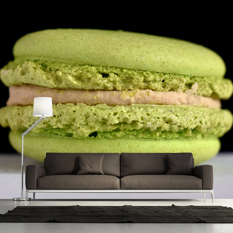 Macaron Environment Friendly Mural Decorative Wallpaper for Dessert Shop