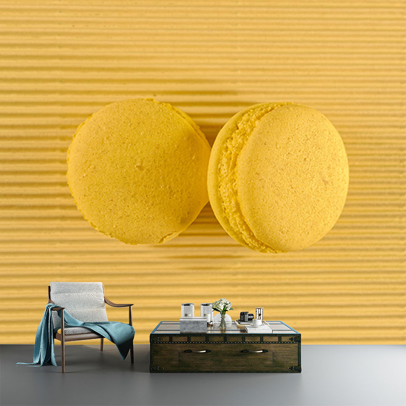 Environment Friendly Macaron Mural Decorative Wallpaper for Dessert Shop