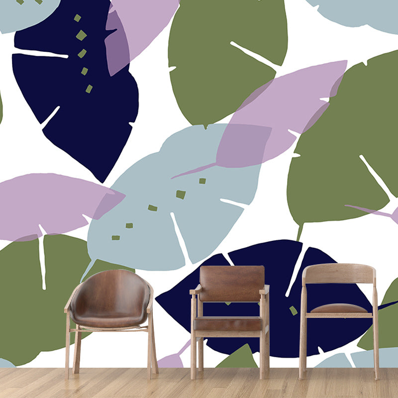 Illustration Tropical Plants Mural Decorative Wallpaper for Wall Decor