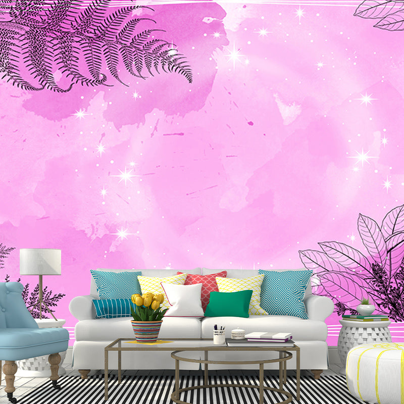 Stain Resistant Tropical Plants Mural Decorative Wallpaper Wall Covering