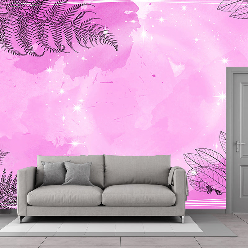 Stain Resistant Tropical Plants Mural Decorative Wallpaper Wall Covering