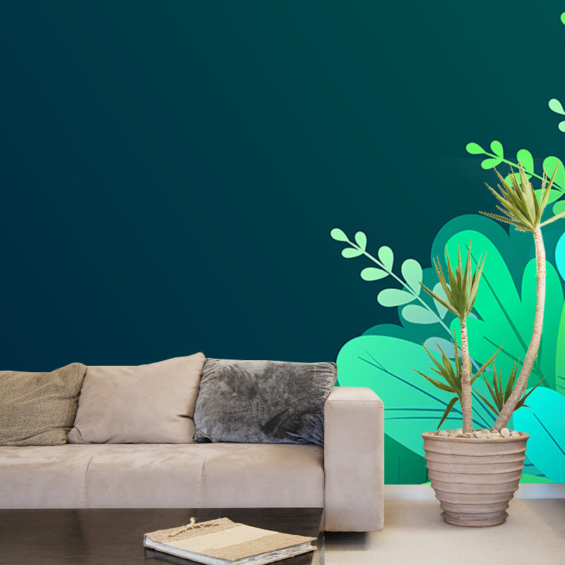 Colorful Tropical Plants Mural Decorative Wallpaper for Bedroom