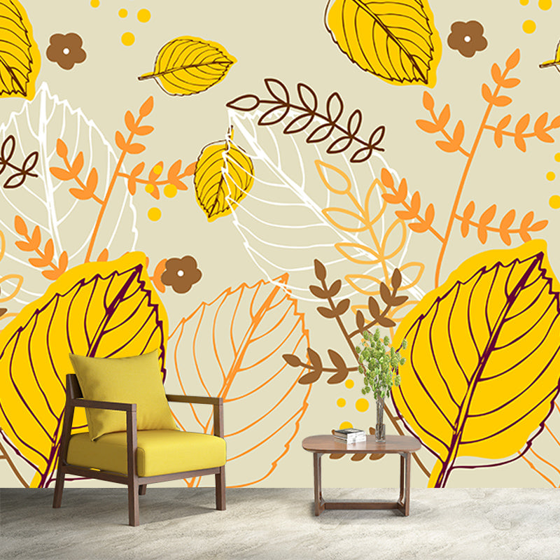 Environment Friendly Tropical Plants Mural Decorative Wallpaper for Room