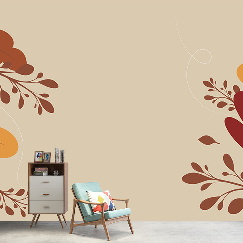 Environment Friendly Tropical Plants Mural Decorative Wallpaper for Room