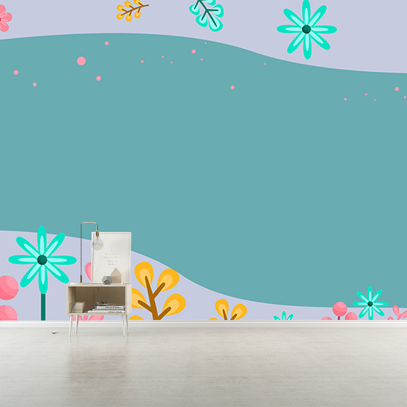 Environment Friendly Tropical Plants Mural Decorative Wallpaper for Room