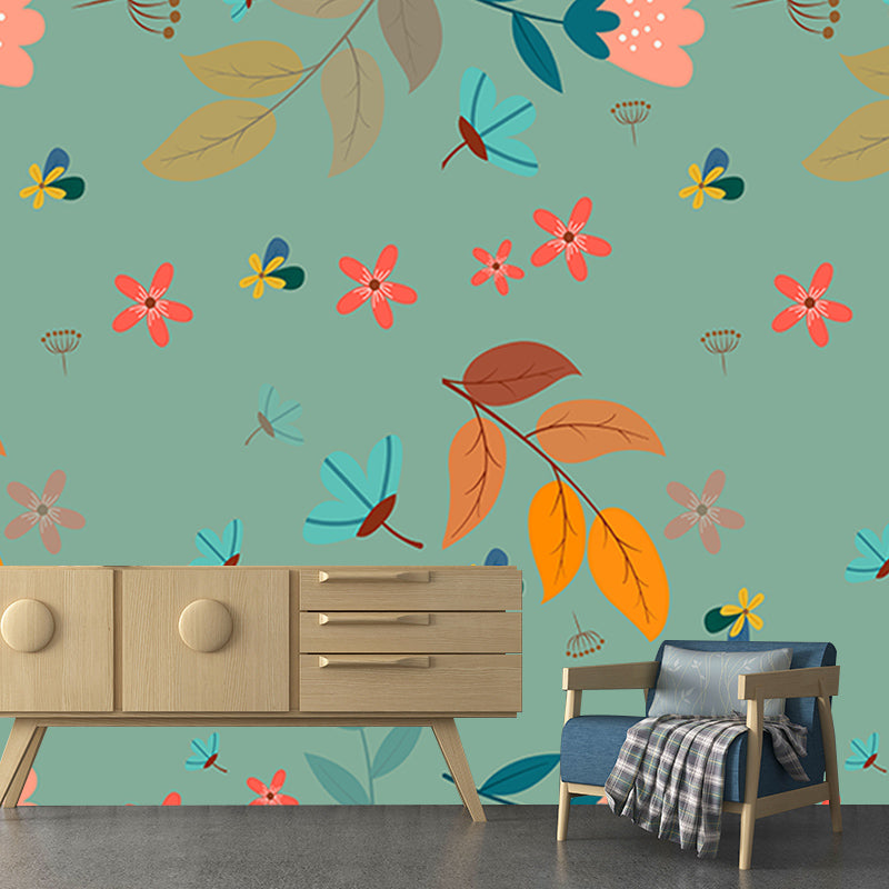 Tropical Plants Environment Friendly Mural Decorative Wallpaper for Living Room