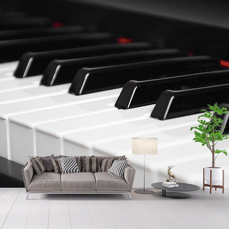 Black and White Piano Mural Decorative Wallpaper Wall Covering