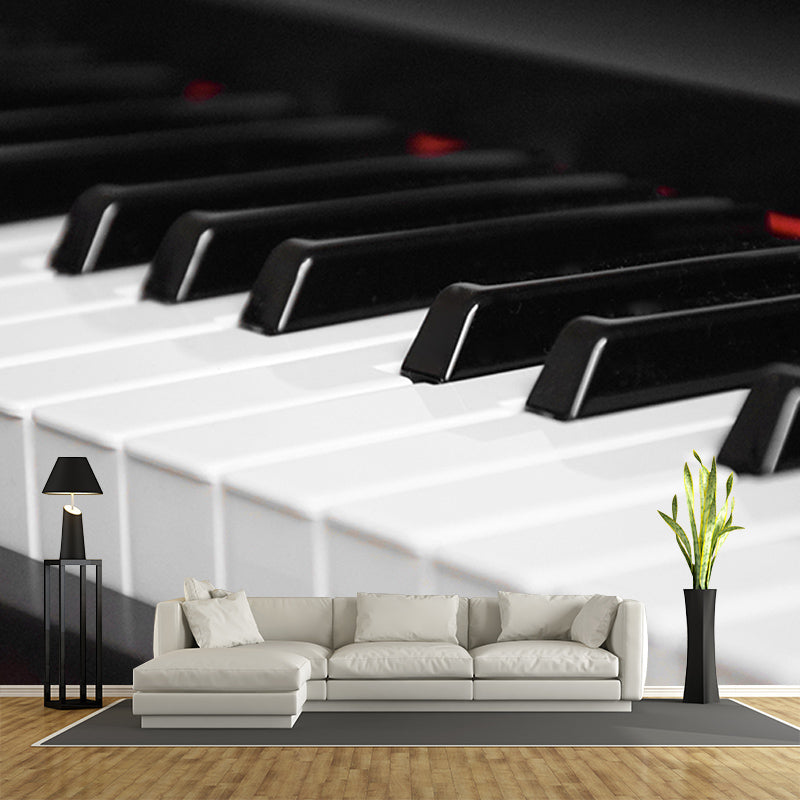 Black and White Piano Mural Decorative Wallpaper Wall Covering