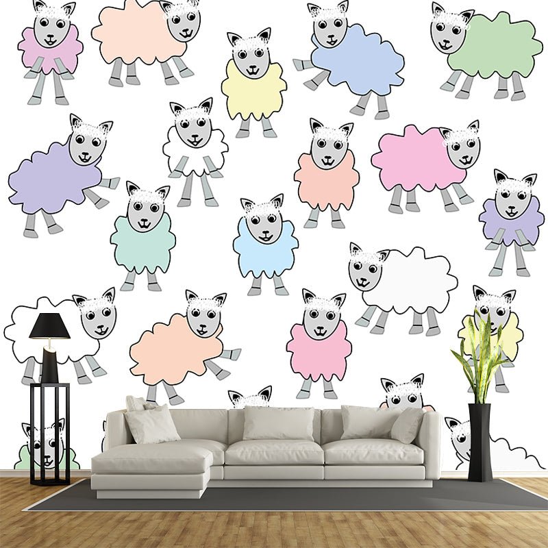 Pretty Cartoon Wall Mural Wallpaper Eco-friendly for Kids Bedroom