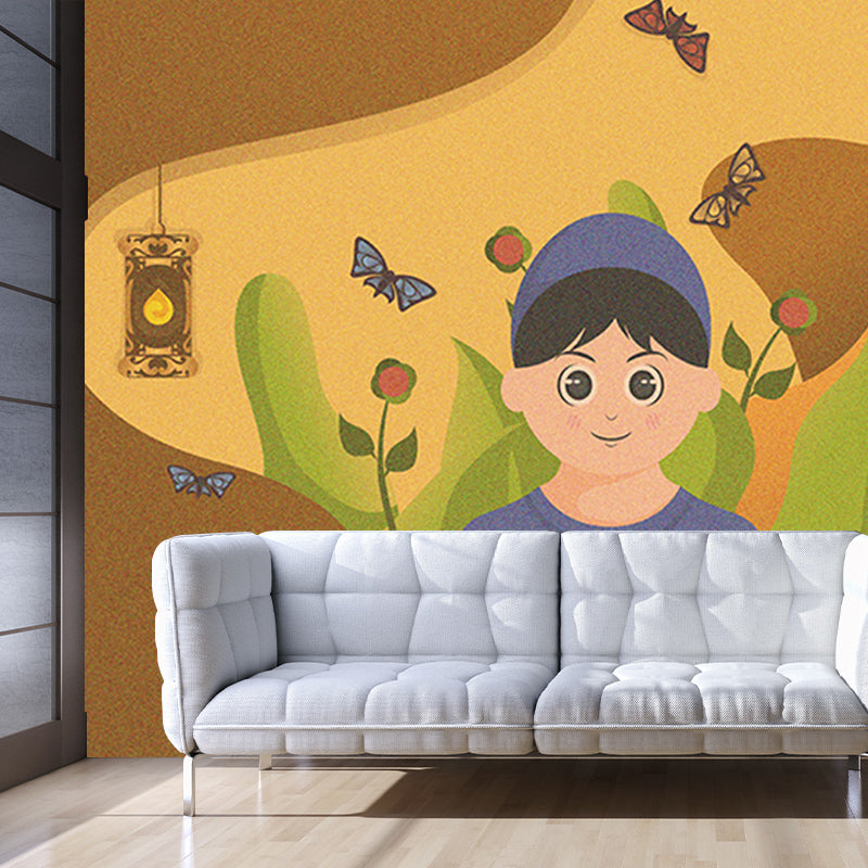 Horizontal Illustration Cartoon Mural Wallpaper Eco-friendly for Children's Bedroom