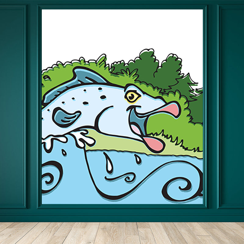 Horizontal Illustration Cartoon Mural Wallpaper Eco-friendly for Children's Bedroom