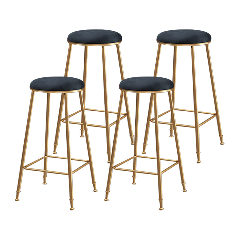 Coffee Shop Glam Bar Stool Iron Legs Footrest Stack-able Counter Stool