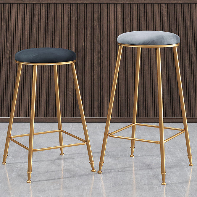 Coffee Shop Glam Bar Stool Iron Legs Footrest Stack-able Counter Stool