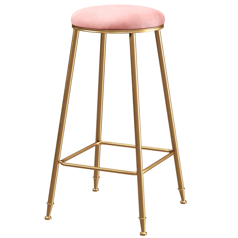 Coffee Shop Glam Bar Stool Iron Legs Footrest Stack-able Counter Stool