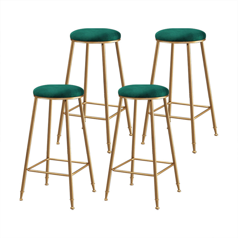 Coffee Shop Glam Bar Stool Iron Legs Footrest Stack-able Counter Stool