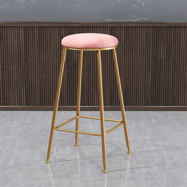 Coffee Shop Glam Bar Stool Iron Legs Footrest Stack-able Counter Stool