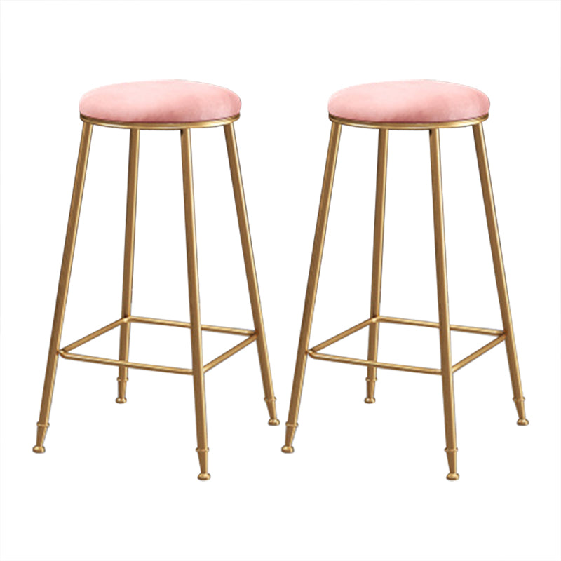 Coffee Shop Glam Bar Stool Iron Legs Footrest Stack-able Counter Stool