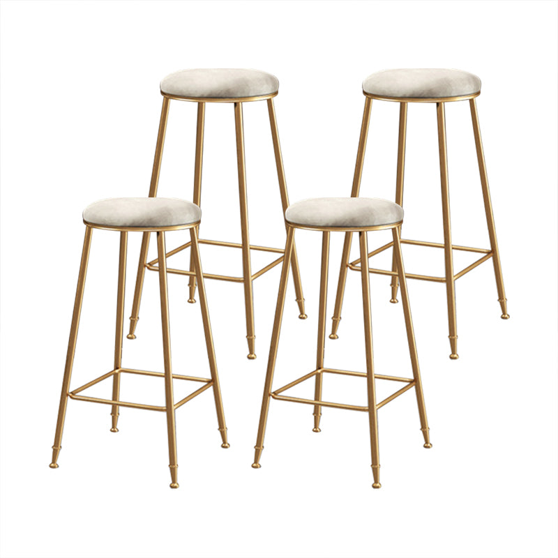 Coffee Shop Glam Bar Stool Iron Legs Footrest Stack-able Counter Stool