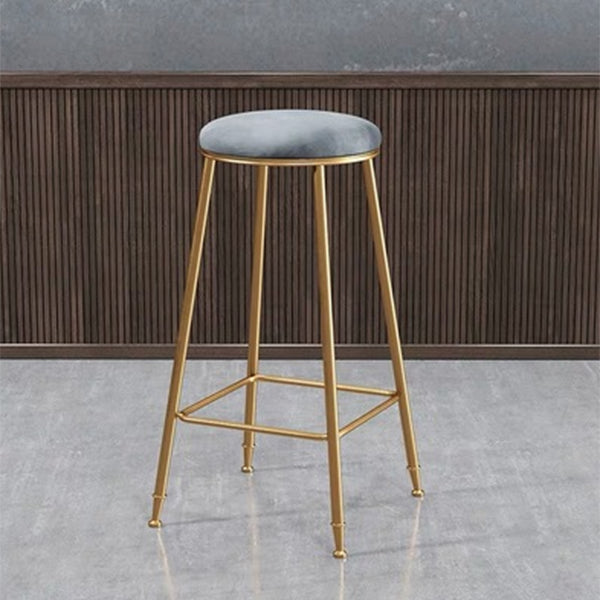 Coffee Shop Glam Bar Stool Iron Legs Footrest Stack-able Counter Stool