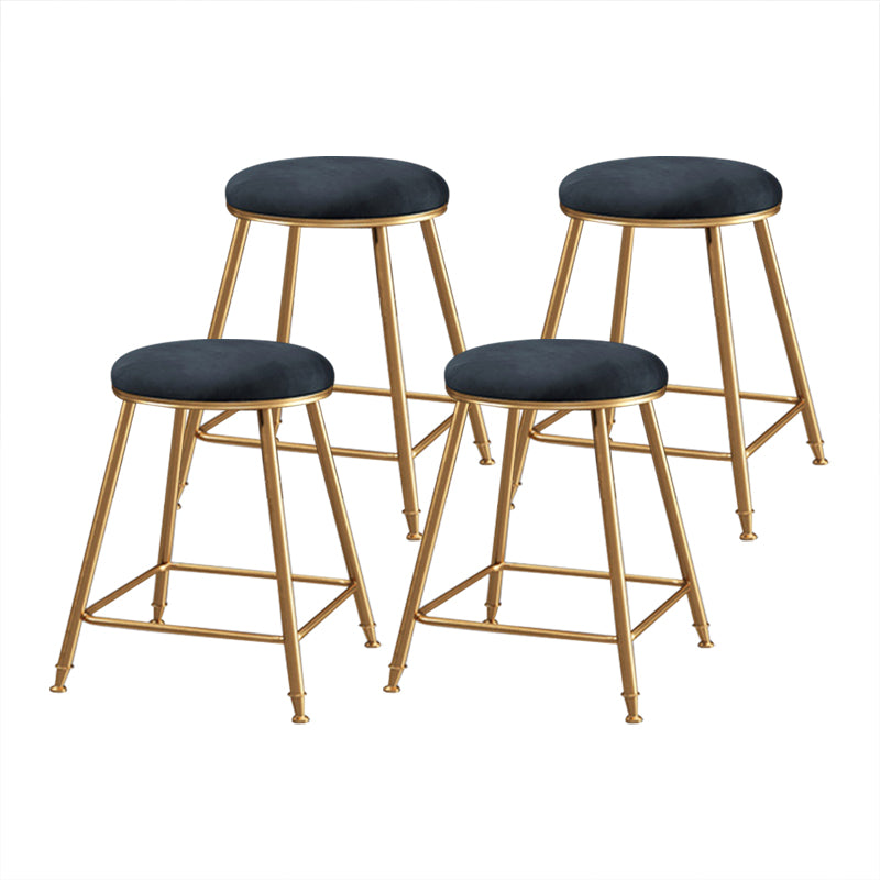 Coffee Shop Glam Bar Stool Iron Legs Footrest Stack-able Counter Stool