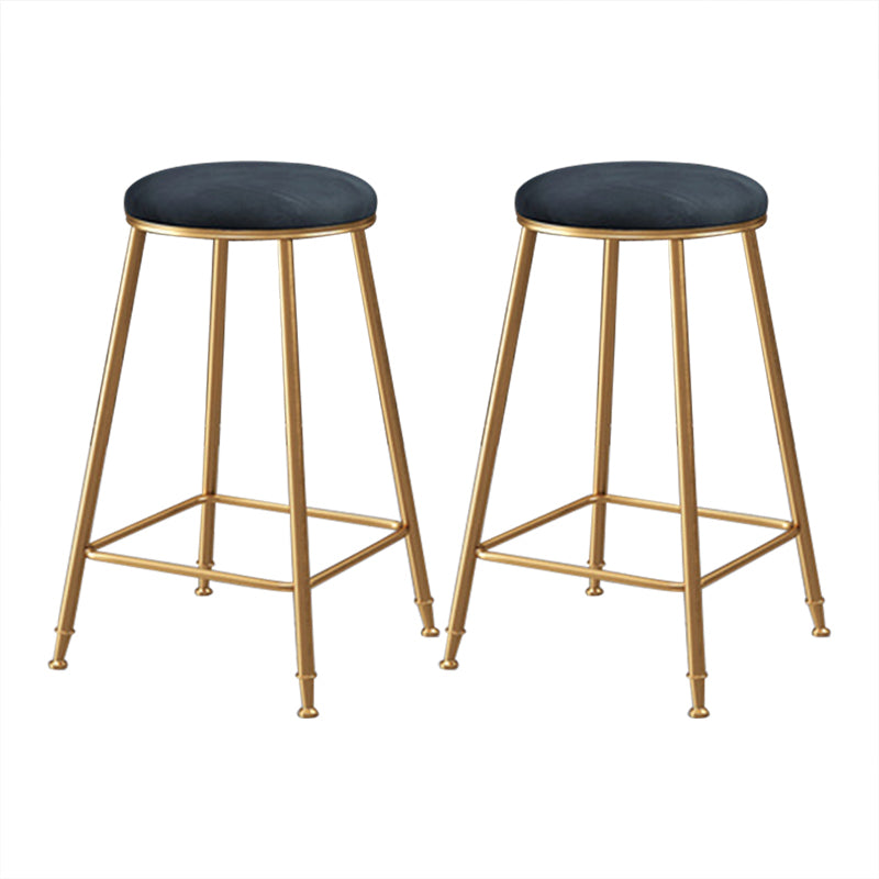 Coffee Shop Glam Bar Stool Iron Legs Footrest Stack-able Counter Stool
