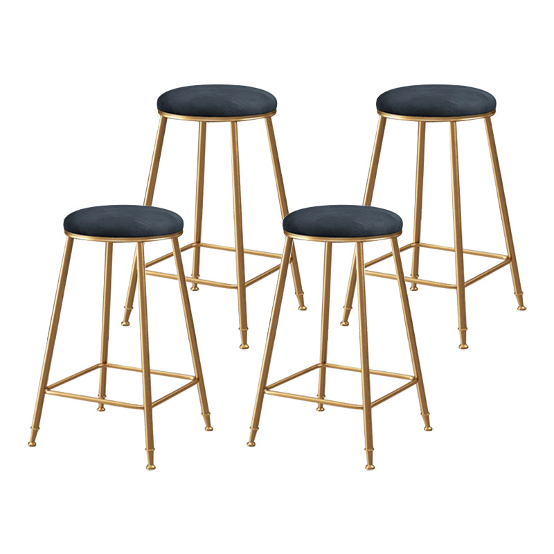 Coffee Shop Glam Bar Stool Iron Legs Footrest Stack-able Counter Stool