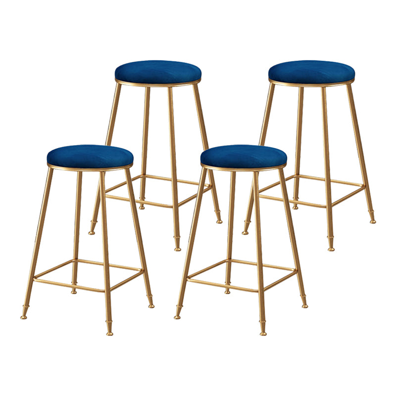 Coffee Shop Glam Bar Stool Iron Legs Footrest Stack-able Counter Stool