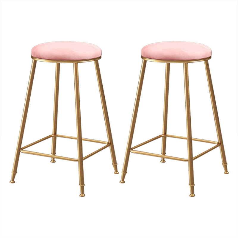 Coffee Shop Glam Bar Stool Iron Legs Footrest Stack-able Counter Stool