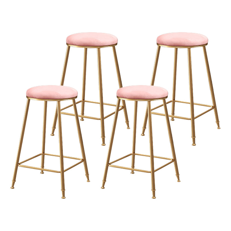 Coffee Shop Glam Bar Stool Iron Legs Footrest Stack-able Counter Stool