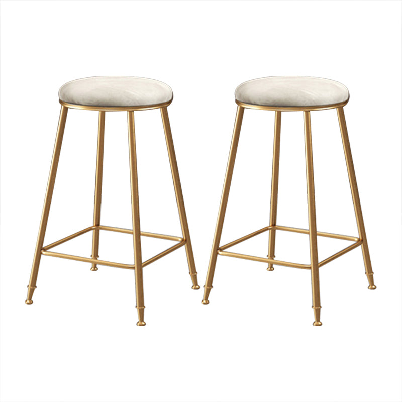 Coffee Shop Glam Bar Stool Iron Legs Footrest Stack-able Counter Stool