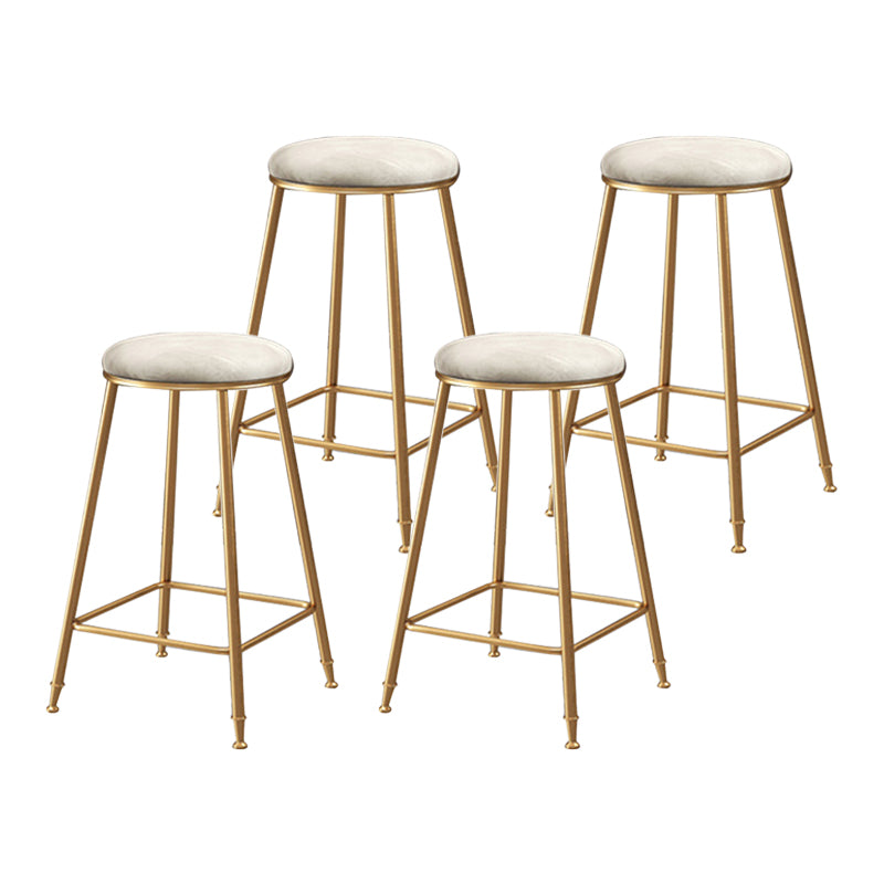 Coffee Shop Glam Bar Stool Iron Legs Footrest Stack-able Counter Stool