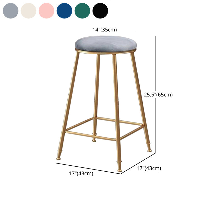 Coffee Shop Glam Bar Stool Iron Legs Footrest Stack-able Counter Stool