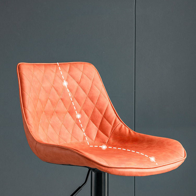 Taburete de barra de altura moderna de altura giratoria Taburada de mostrador de cuero hacia atrás