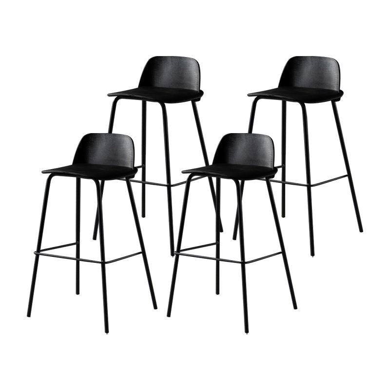 Taburete de bar contemporáneo, silla de mostrador con respaldo bajo de plástico sin brazos con base de hierro