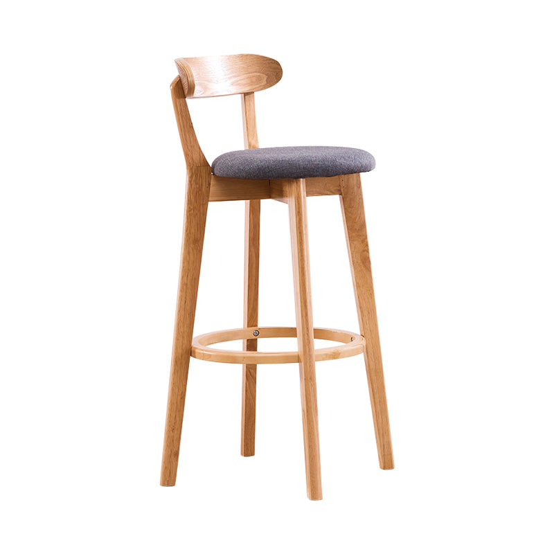 Contemporary Bar Stool Armless Wood Low Back Bar Stool with Footrest