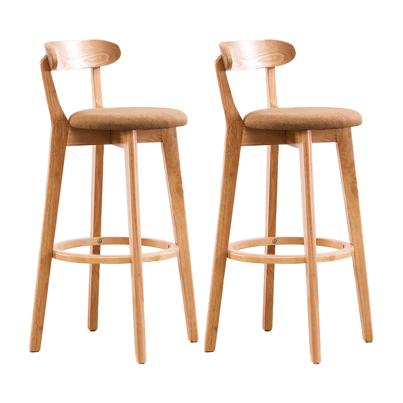 Contemporary Bar Stool Armless Wood Low Back Bar Stool with Footrest