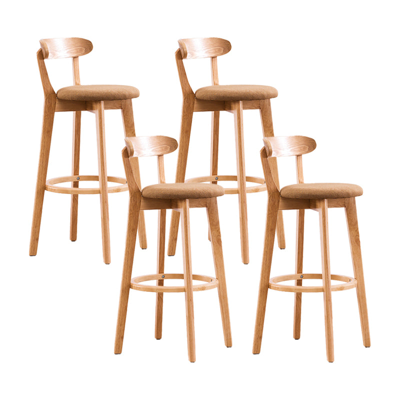 Contemporary Bar Stool Armless Wood Low Back Bar Stool with Footrest