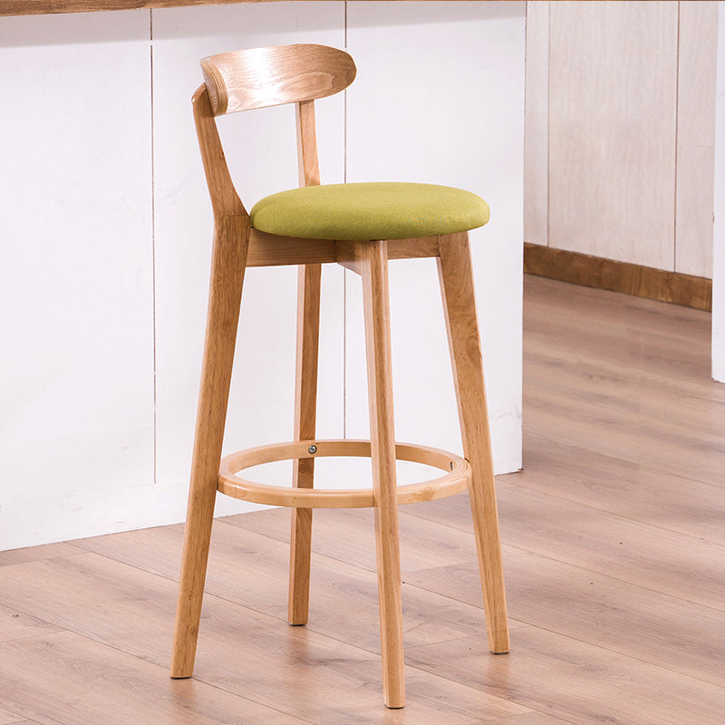 Contemporary Bar Stool Armless Wood Low Back Bar Stool with Footrest