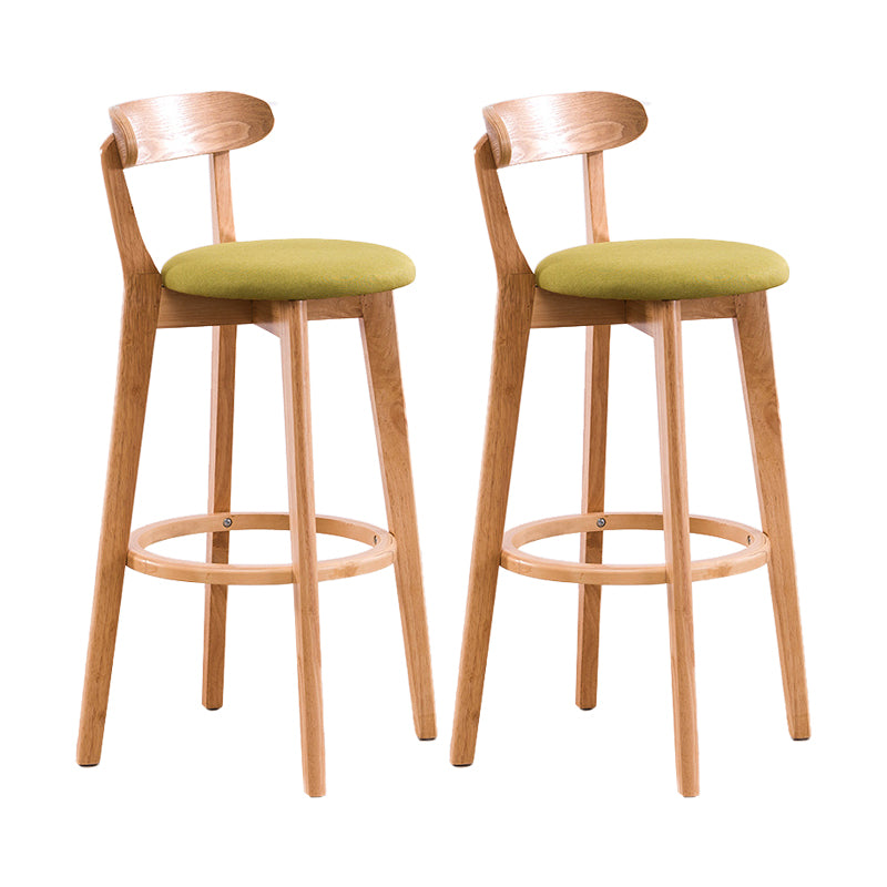 Contemporary Bar Stool Armless Wood Low Back Bar Stool with Footrest