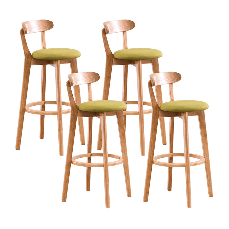 Contemporary Bar Stool Armless Wood Low Back Bar Stool with Footrest