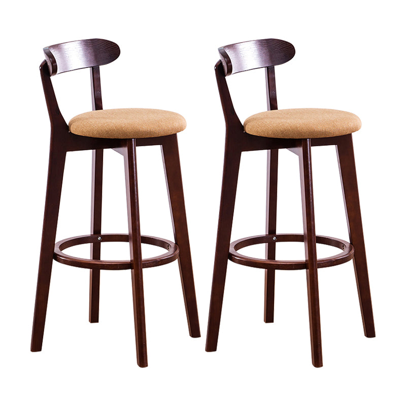 Contemporary Bar Stool Armless Wood Low Back Bar Stool with Footrest