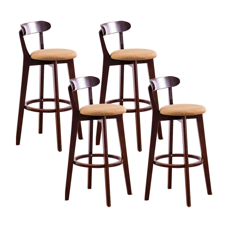 Contemporary Bar Stool Armless Wood Low Back Bar Stool with Footrest