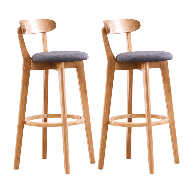 Contemporary Bar Stool Armless Wood Low Back Bar Stool with Footrest