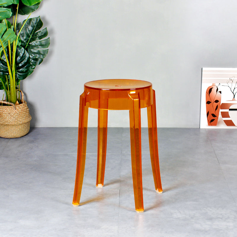 Taburete de bar plástico sin respaldo sin brazos moderno para sala de estar con pedal de plástico