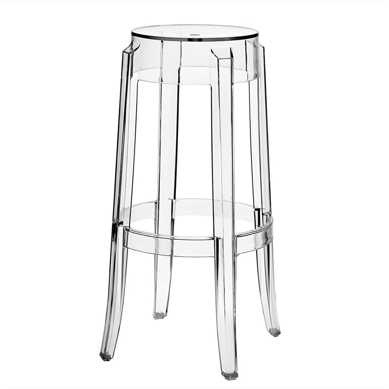 Taburete de bar plástico sin respaldo sin brazos moderno para sala de estar con pedal de plástico