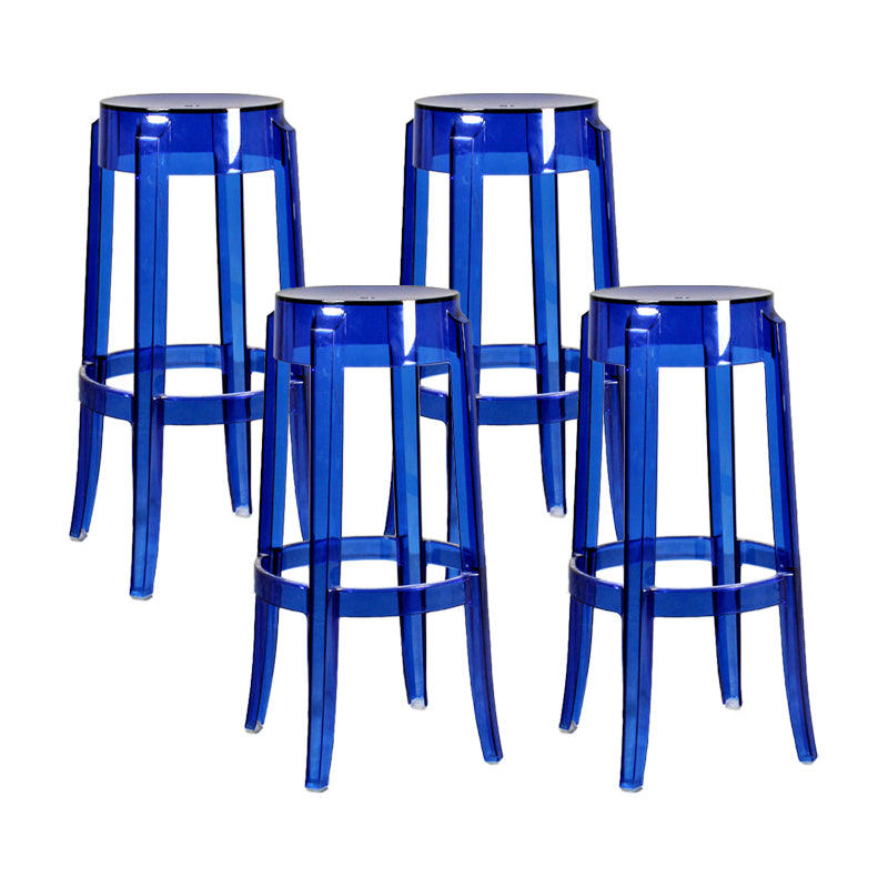 Taburete de bar plástico sin respaldo sin brazos moderno para sala de estar con pedal de plástico