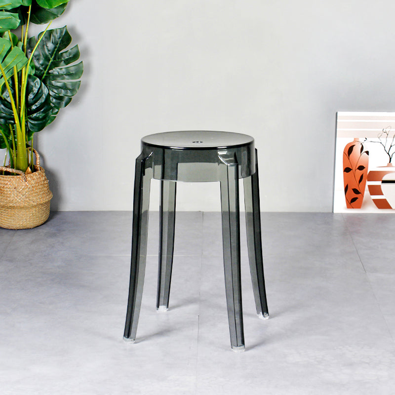 Moderner, armloser, rückenfreier Thekenhocker aus Kunststoff, Wohnzimmer-Barhocker mit Kunststoffpedal