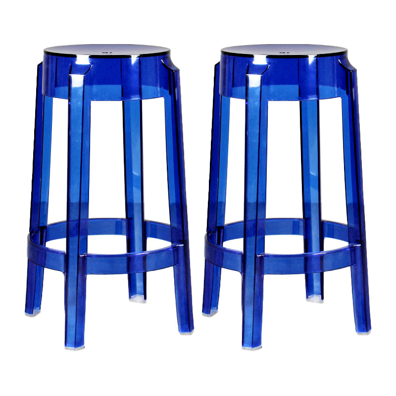 Taburete de bar plástico sin respaldo sin brazos moderno para sala de estar con pedal de plástico